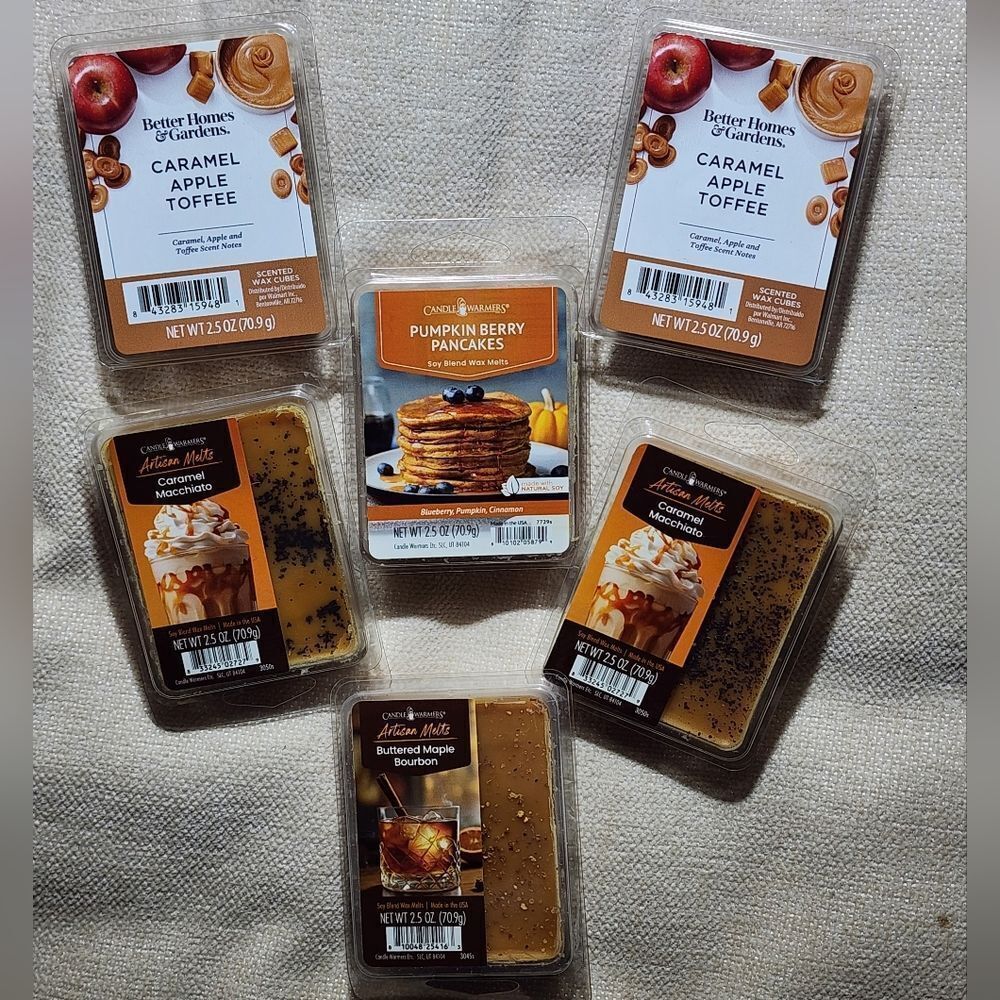 Lot of 6 Assorted Flavor Wax Melts Better Homes & Gardens and Candle Warmers